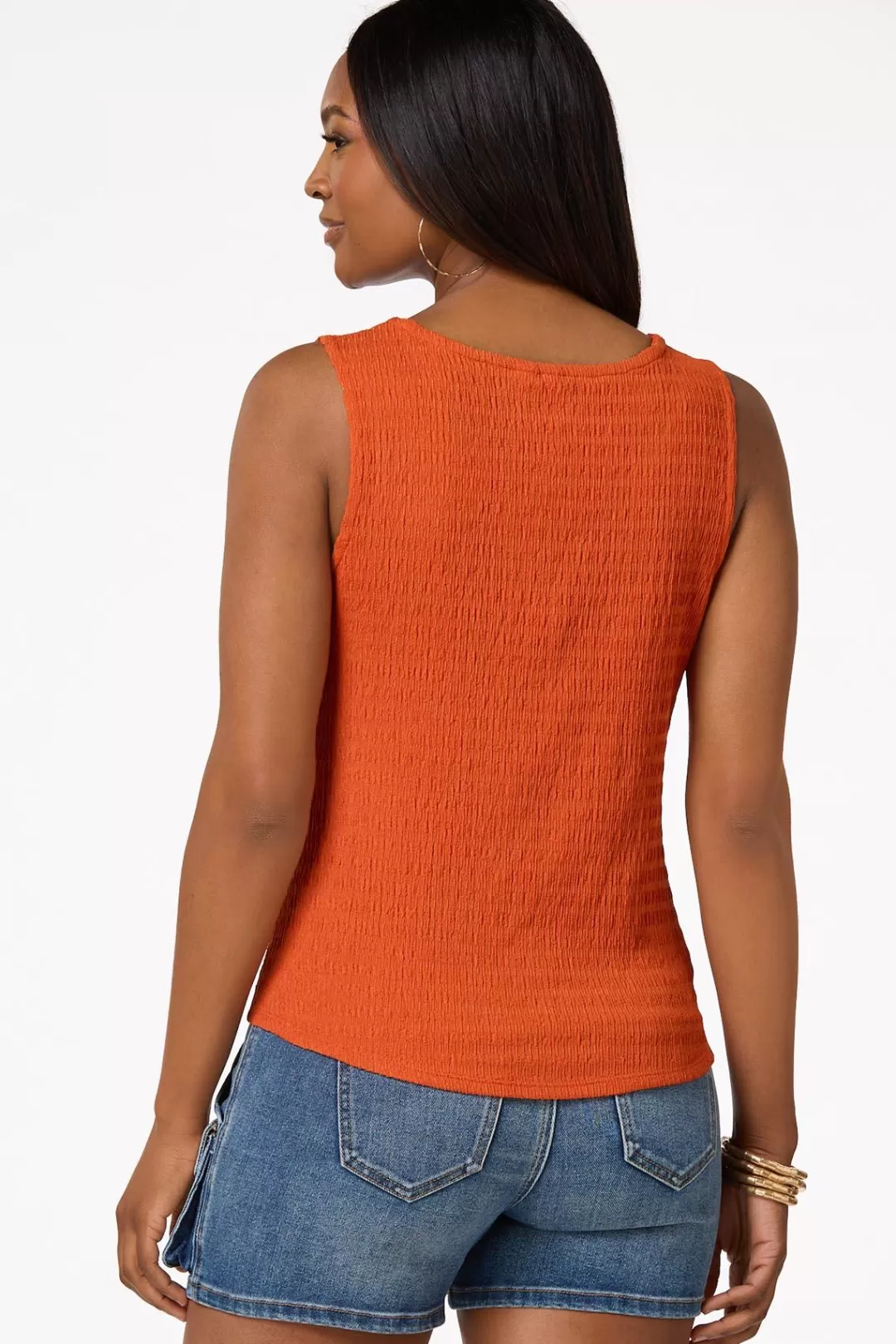 Cato Tops | Textured Tie Waist Tank