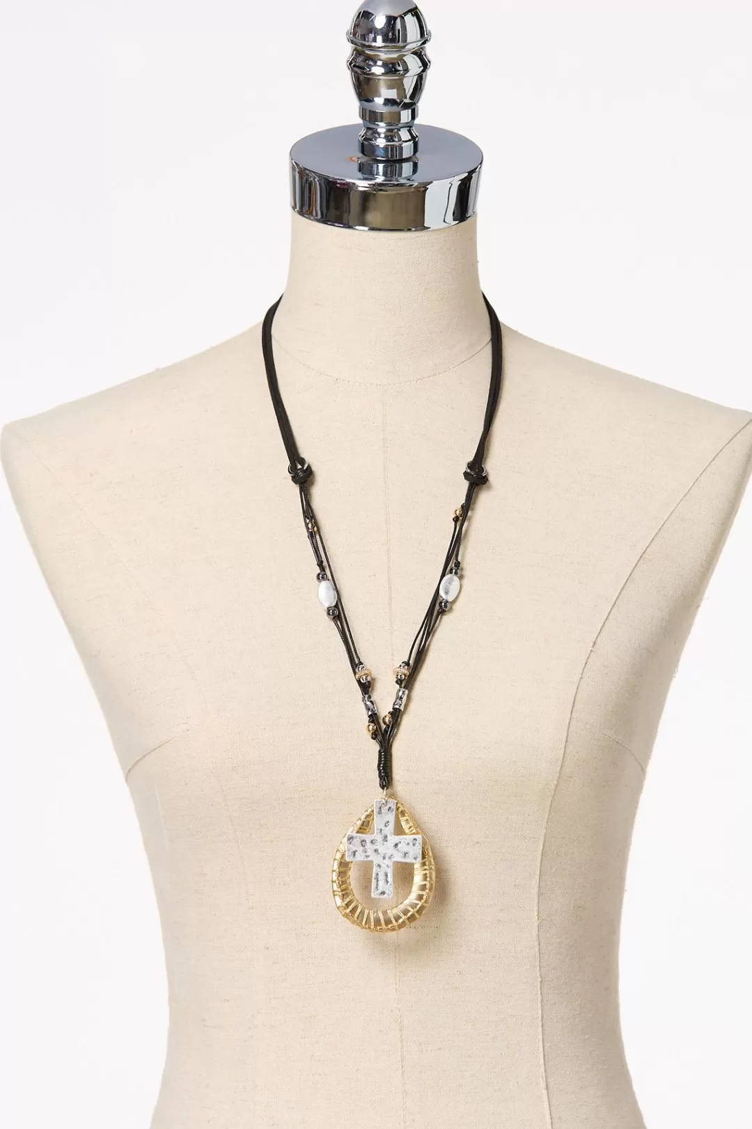 Cato Inspirational | Necklaces | Thread Wrapped Cross Pendant Necklace