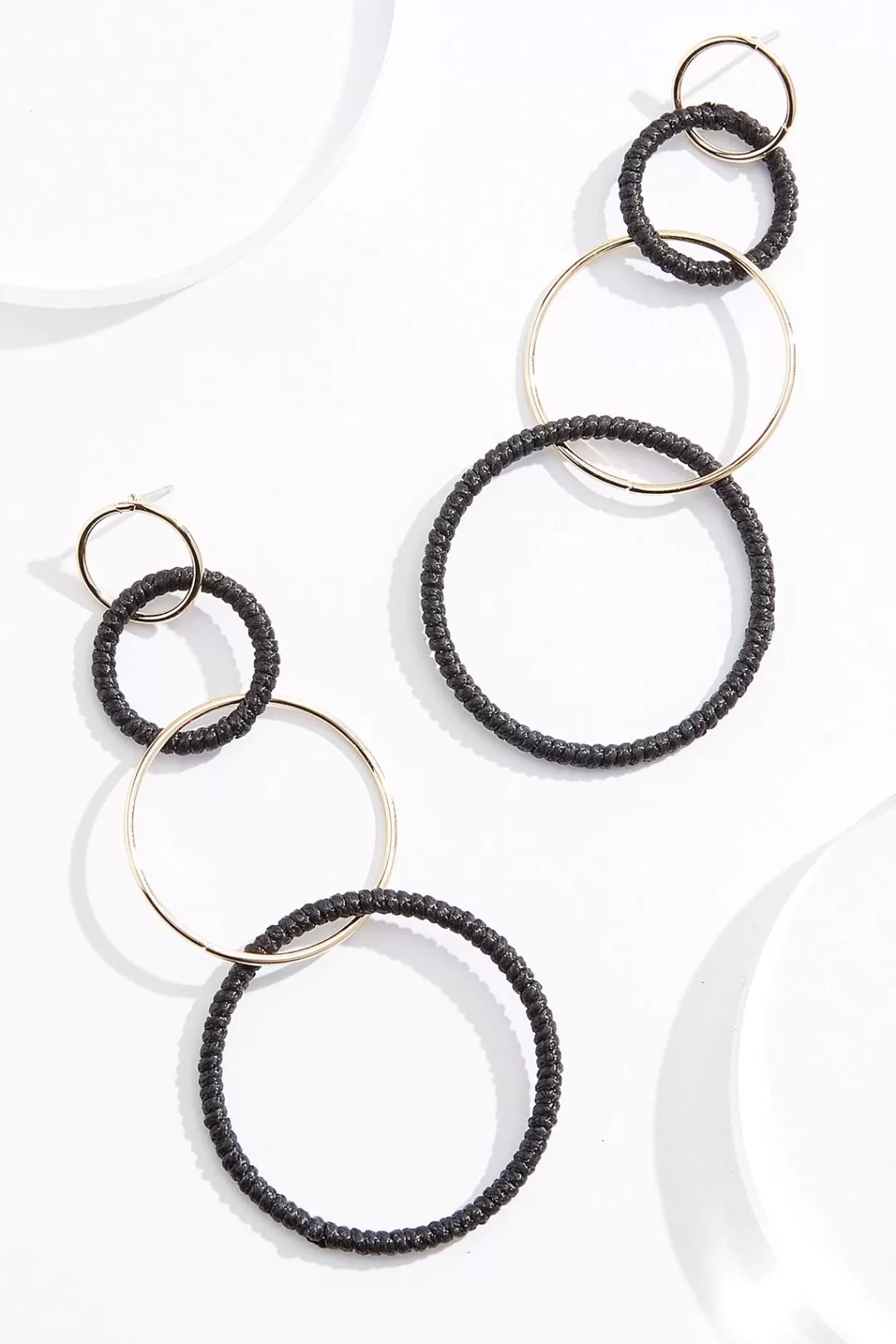 Cato Earrings | Thread Wrapped Linked Circle Earrings