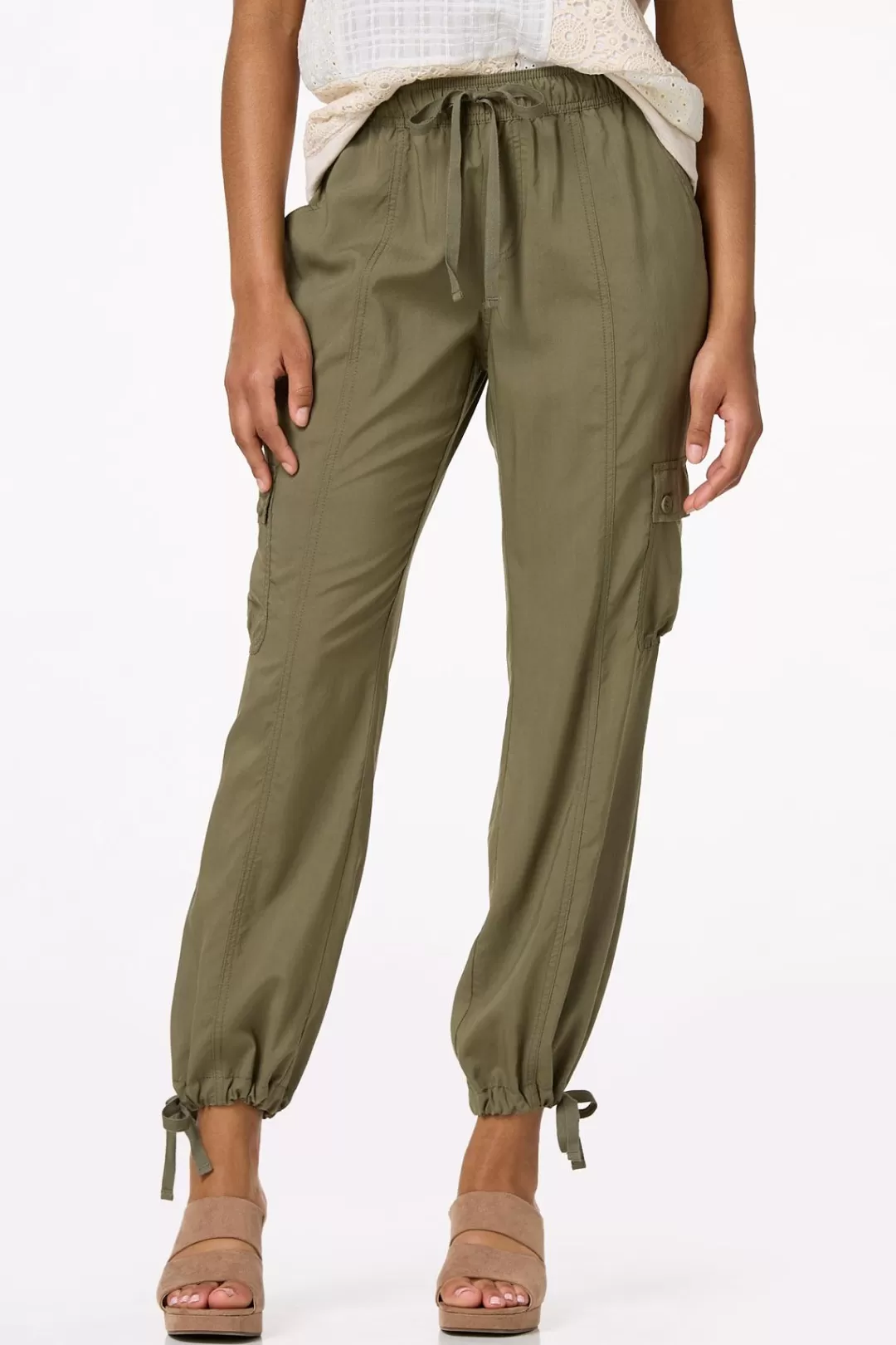 Cato Pants | Tie Hem Cargo Pants