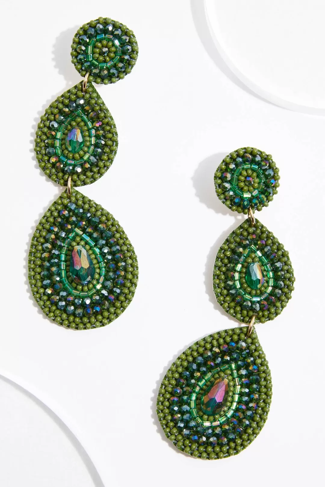 Cato Earrings | Tiered Beaded Tear Earrings