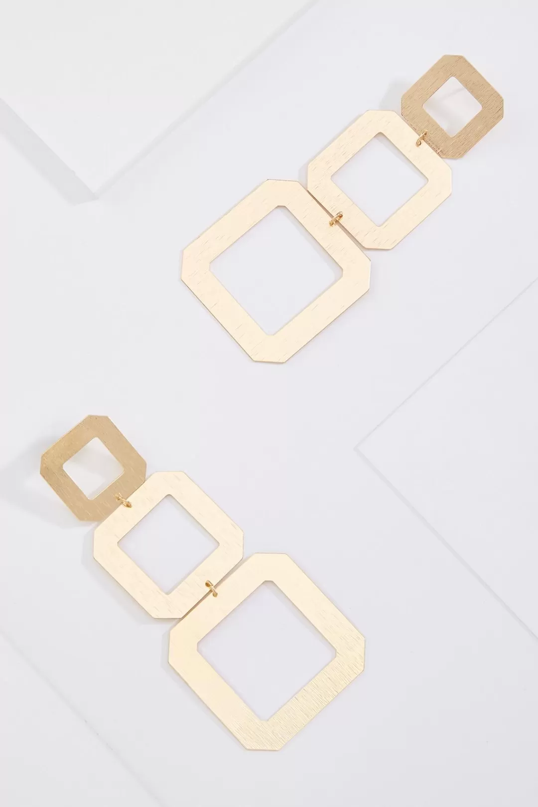 Cato Earrings | Tiered Cutout Square Earrings