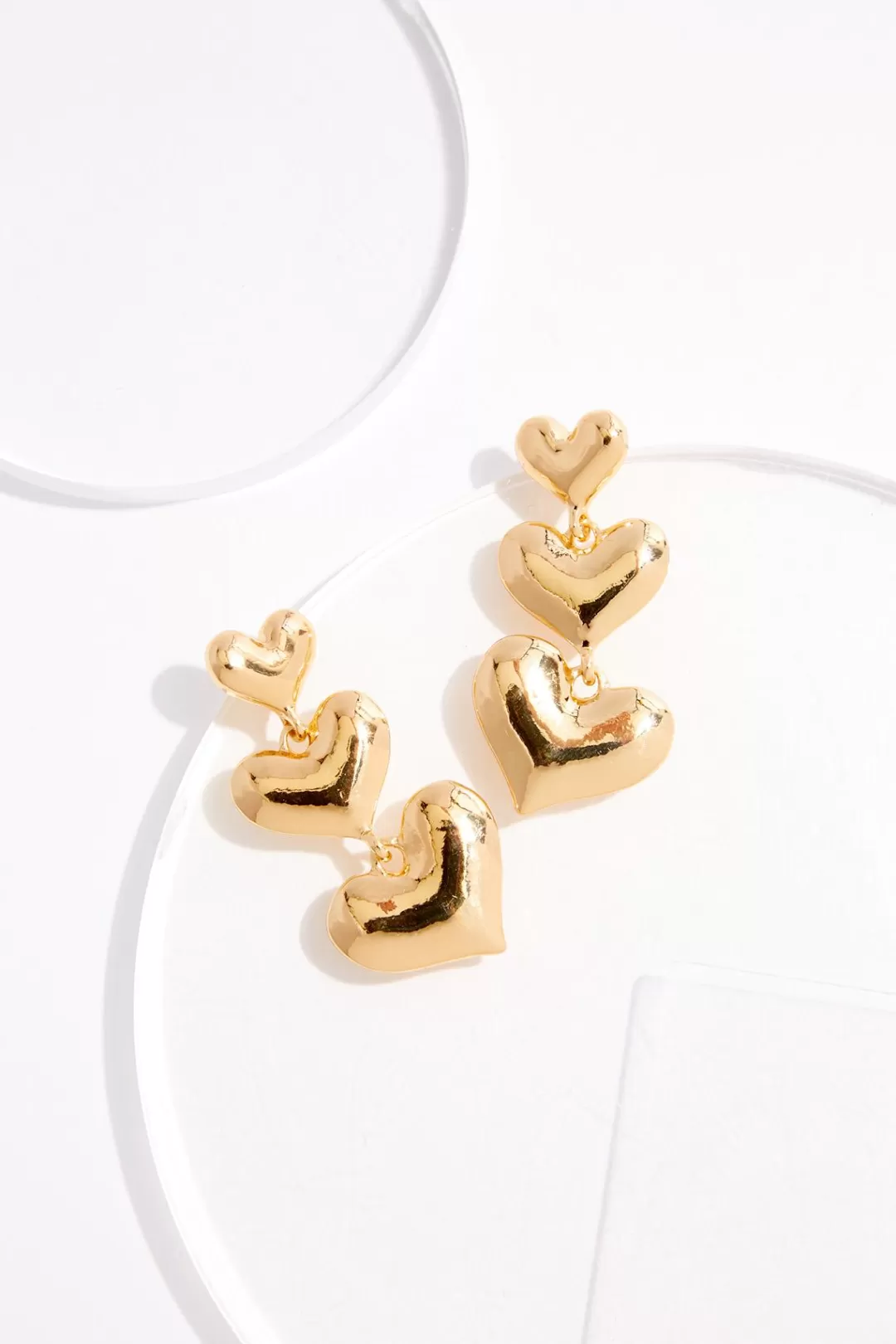 Cato Earrings | Tiered Puffy Heart Earrings