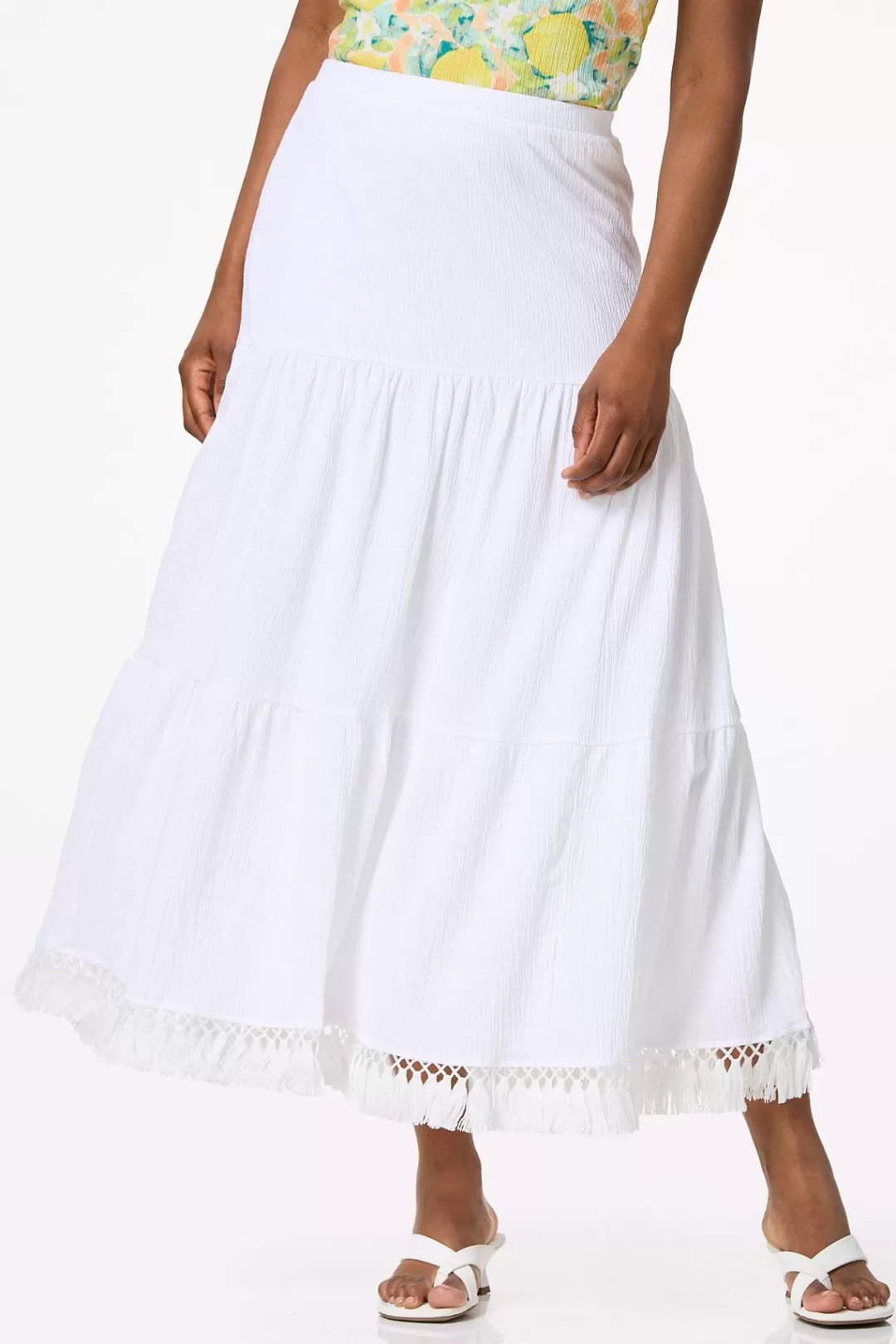 Cato Skirts | Tiered Tasseled Skirt