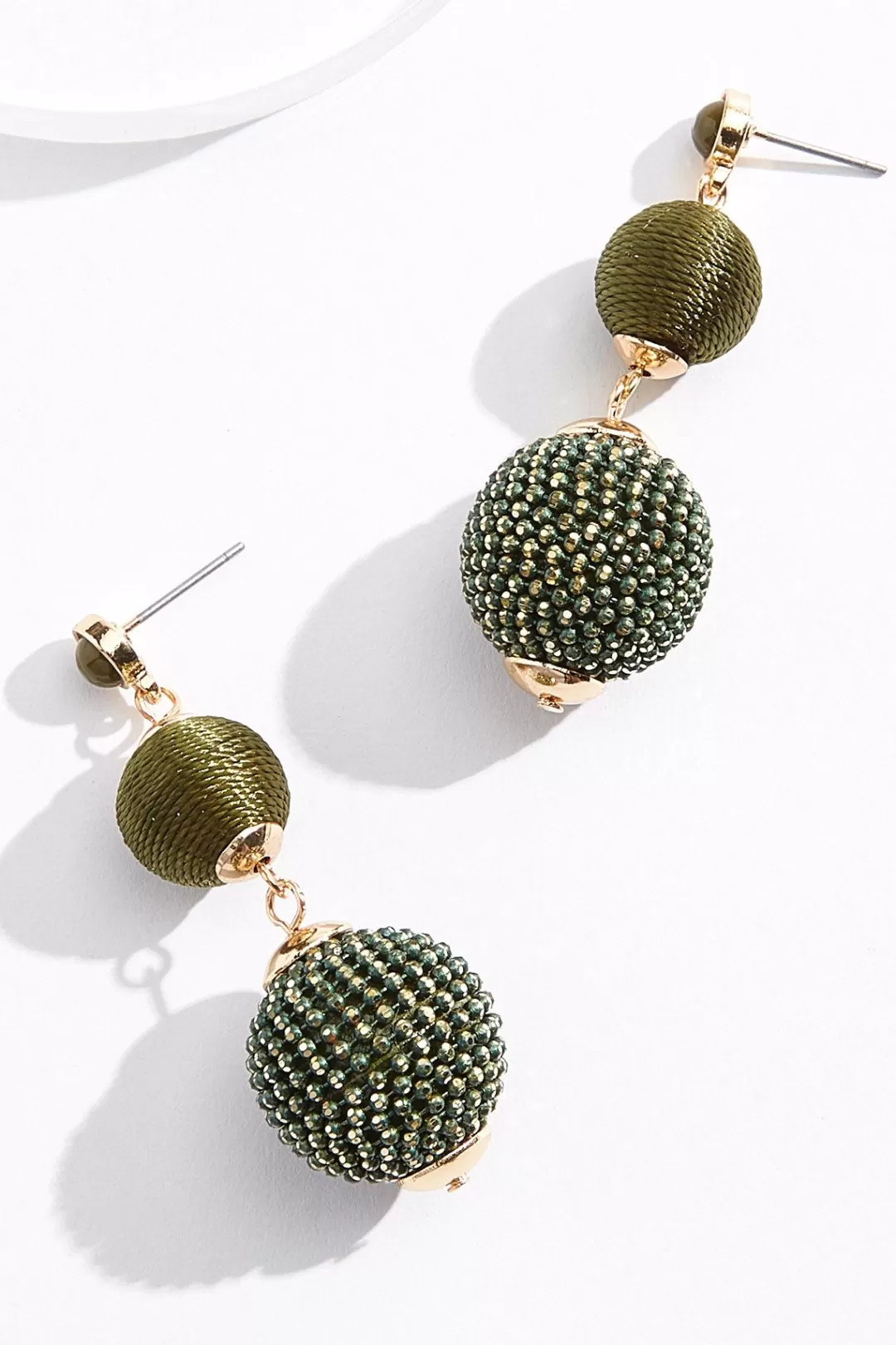 Cato Earrings | Tiered Thread Ball Earrings