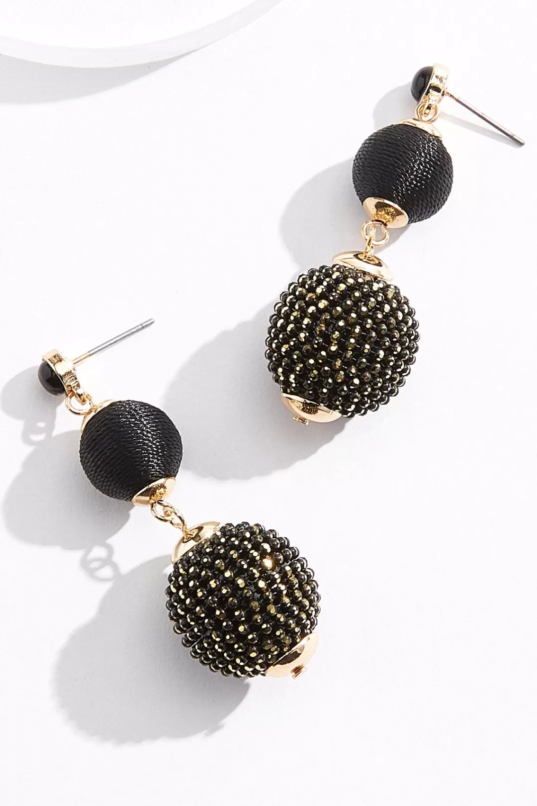 Cato Earrings | Tiered Thread Ball Earrings