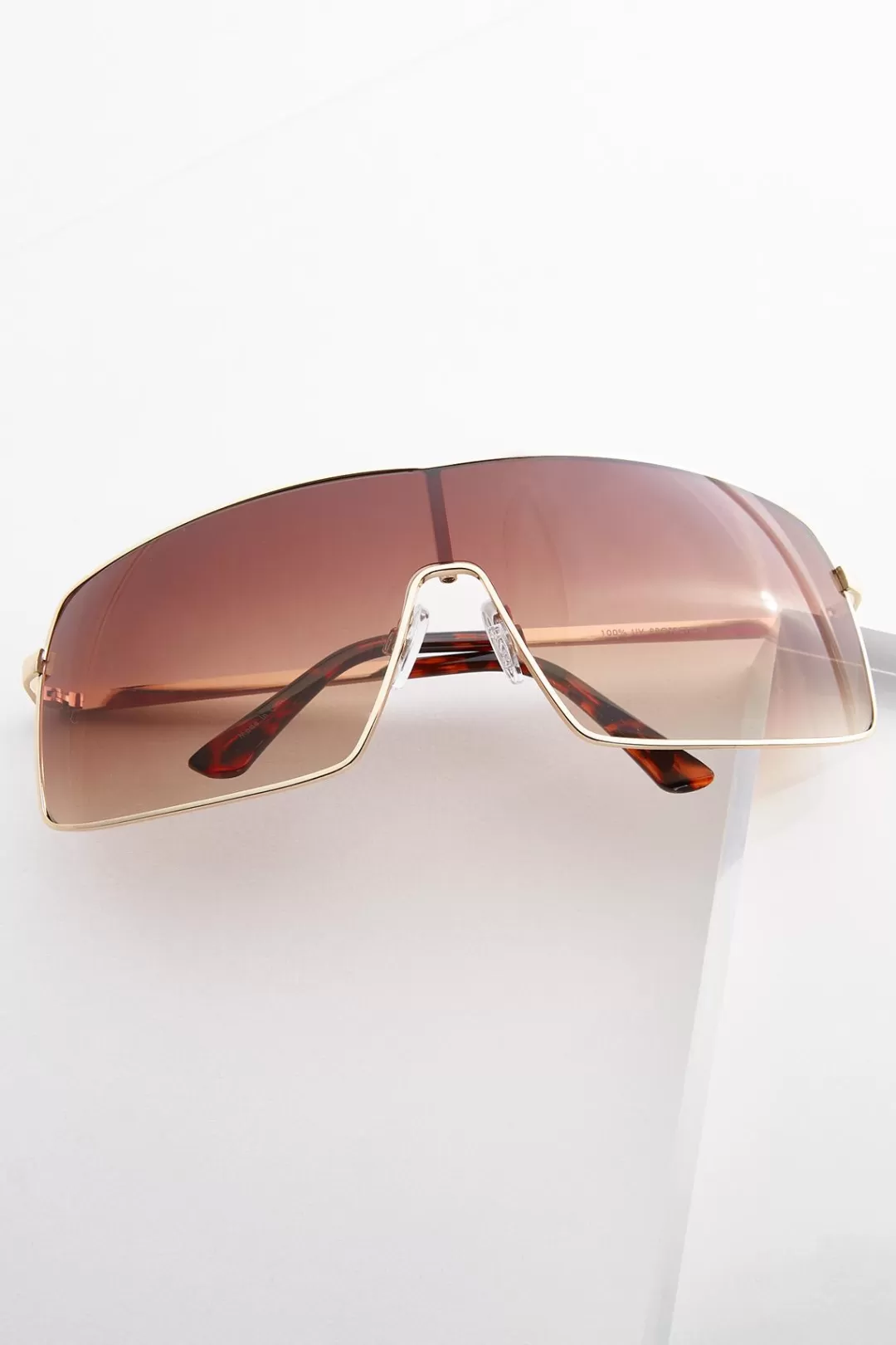 Cato Sunglasses | Tortoise Detail Shield Sunglasses