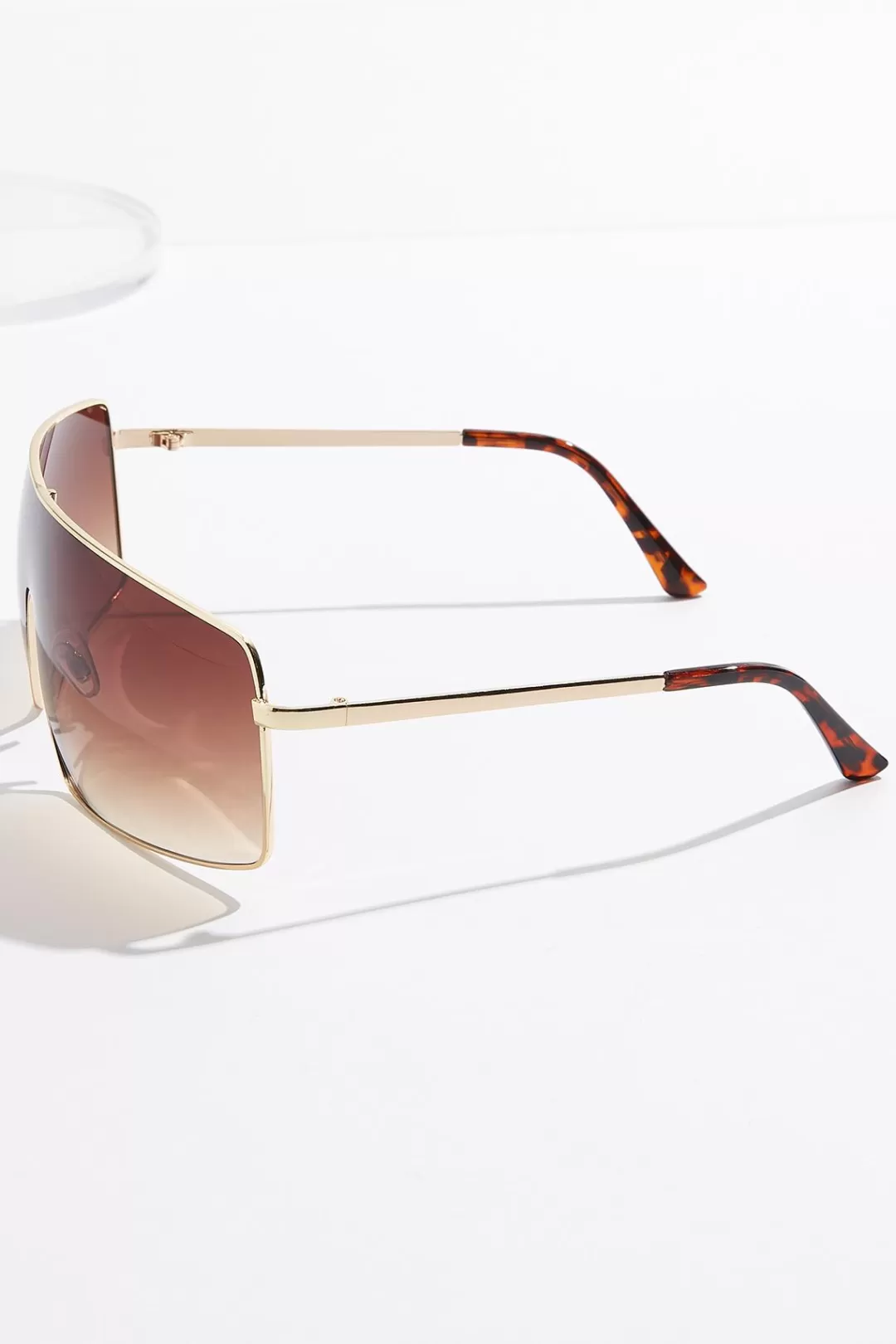 Cato Sunglasses | Tortoise Detail Shield Sunglasses