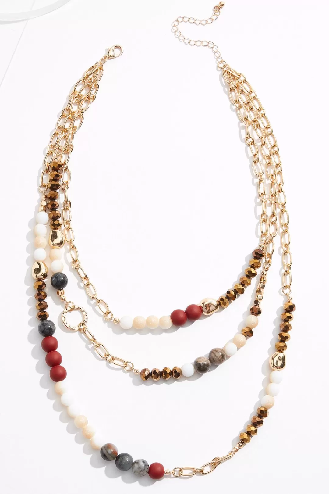 Cato Necklaces | Triple Row Layered Bead Necklace