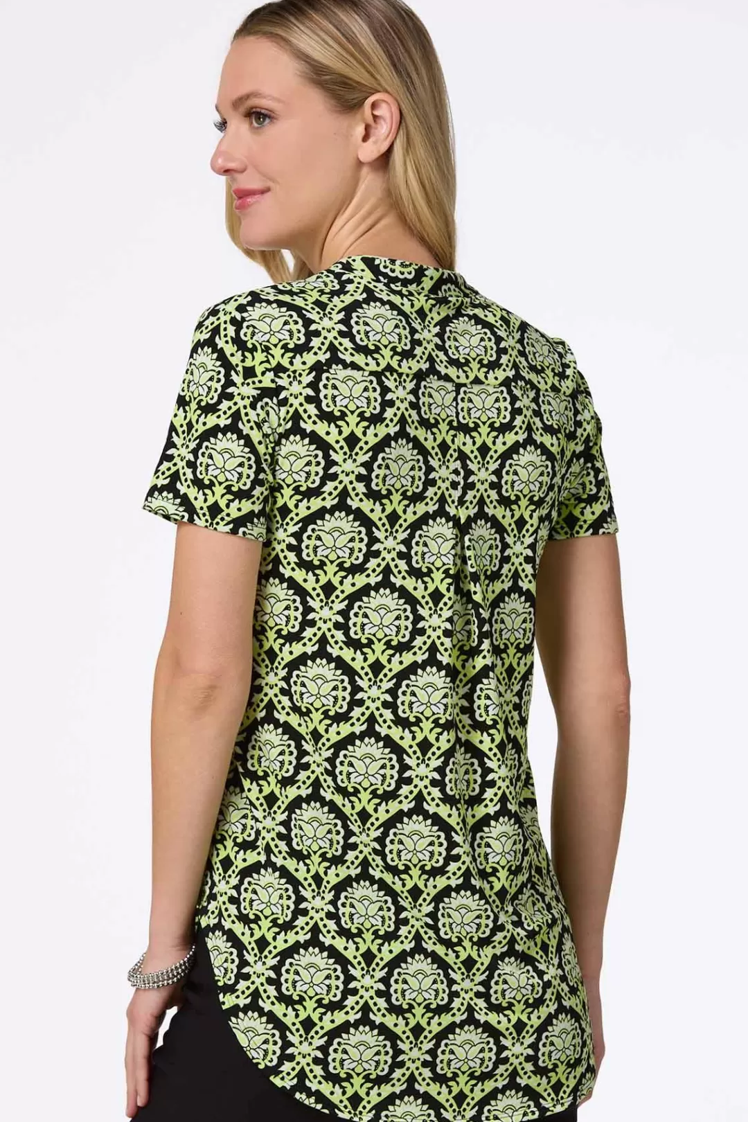 Cato Tops | Tropical Lime Medallion Top