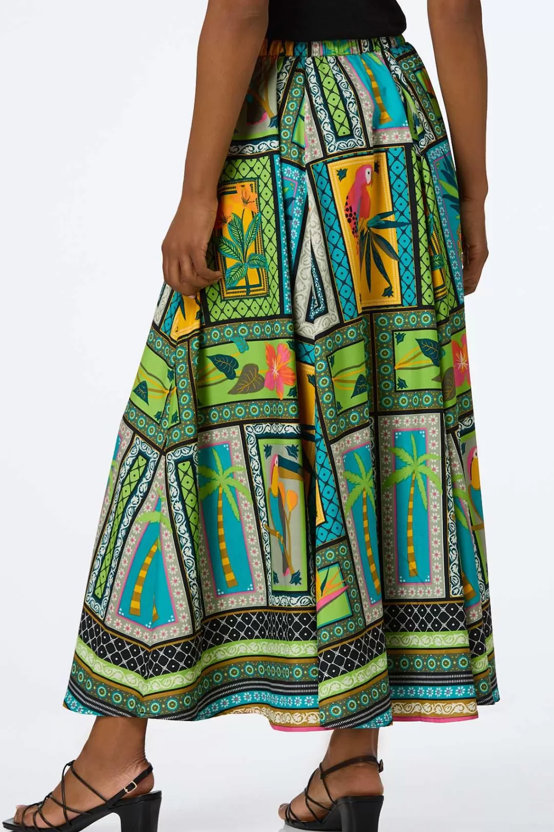 Cato Skirts | Tropical Tile Maxi Skirt