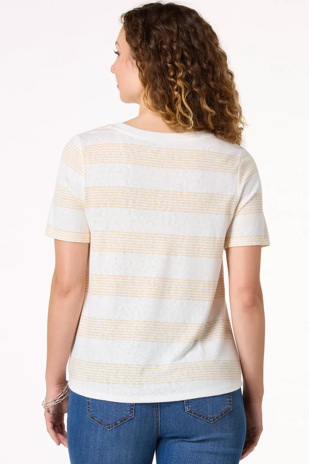 Cato Tops | Twist Hem Stripe Tee