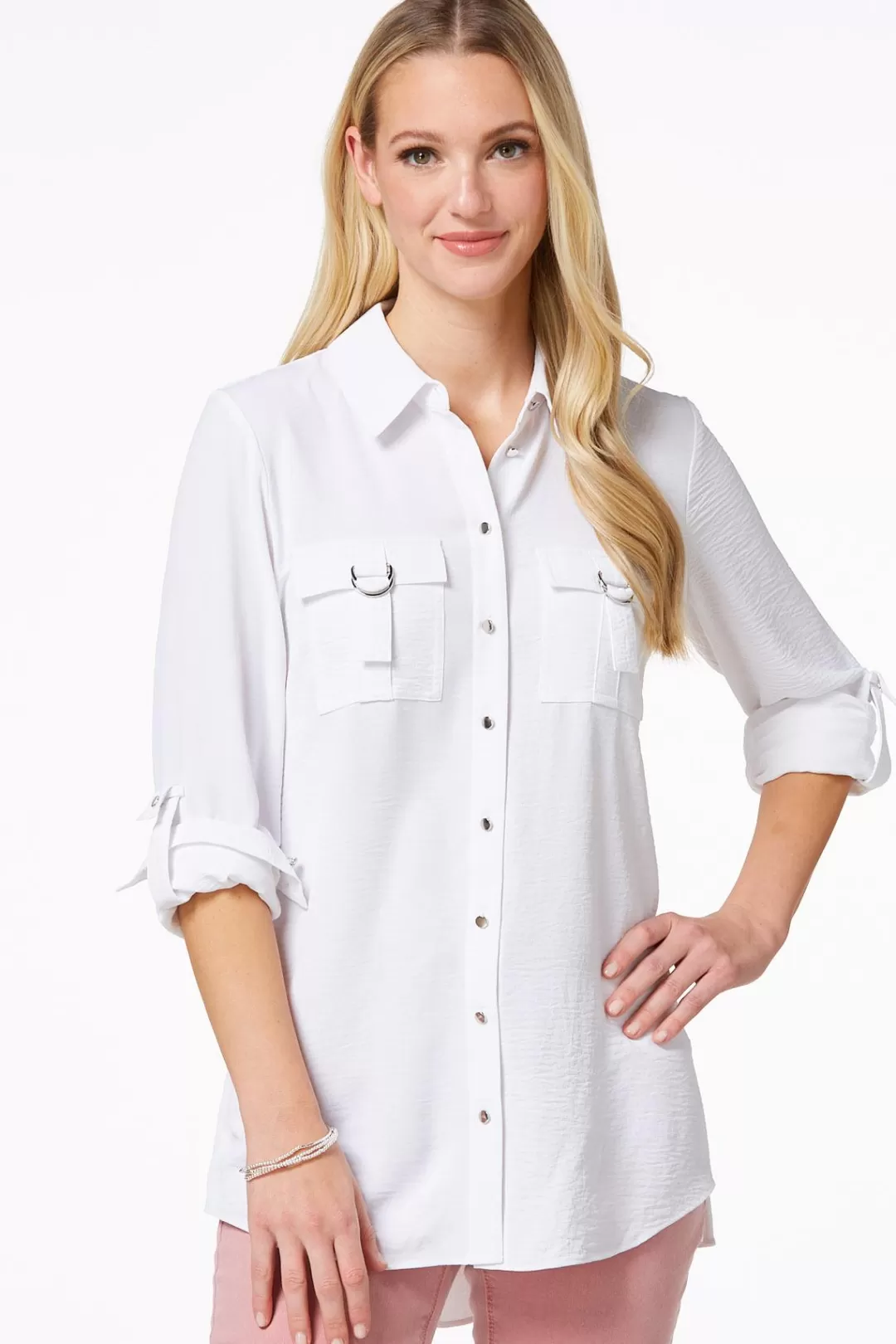 Cato Tops | Utility Button Down Tunic