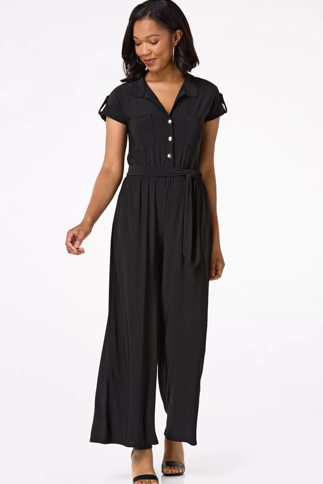 Cato Dresses | Utility Tie Waist Jumpsuit