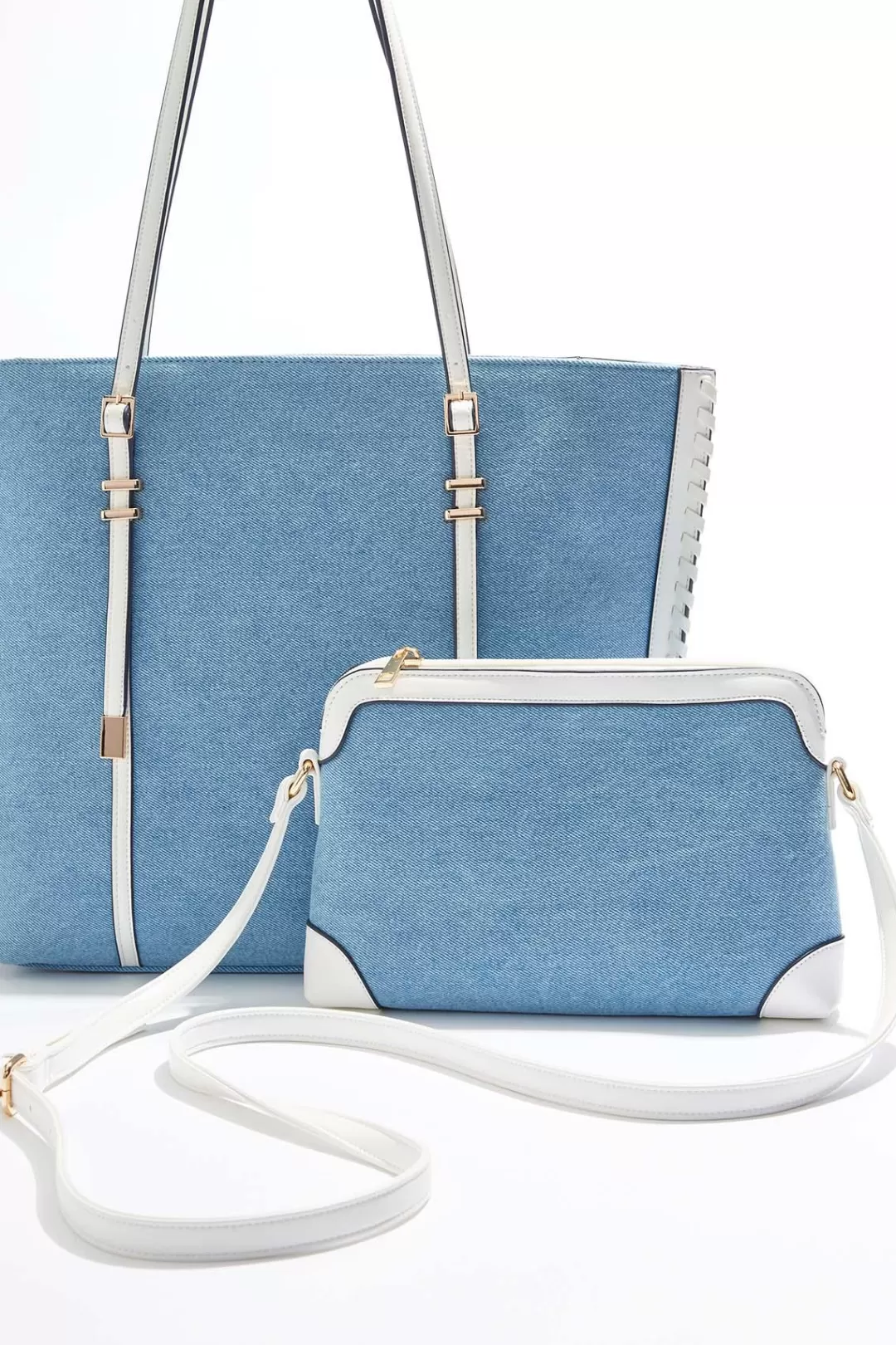 Cato Handbags | Whipstitch Trim Tote Set