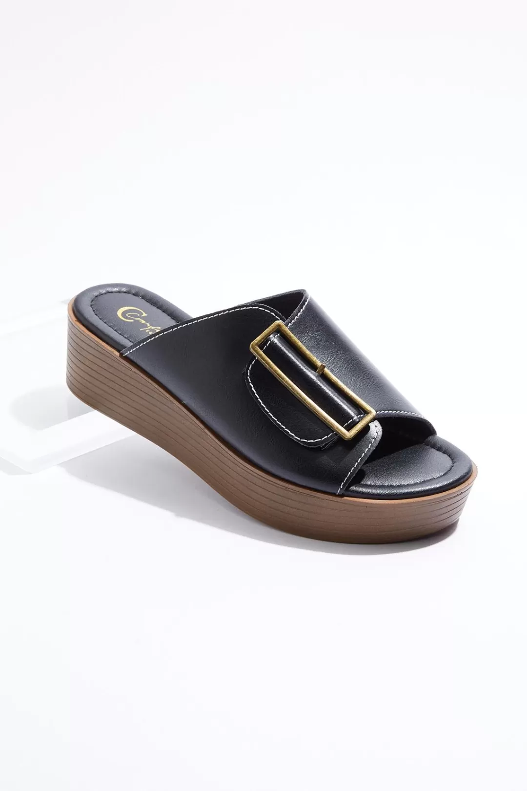 Cato Wide Width | Wide Width Large Buckle Slide Sandals