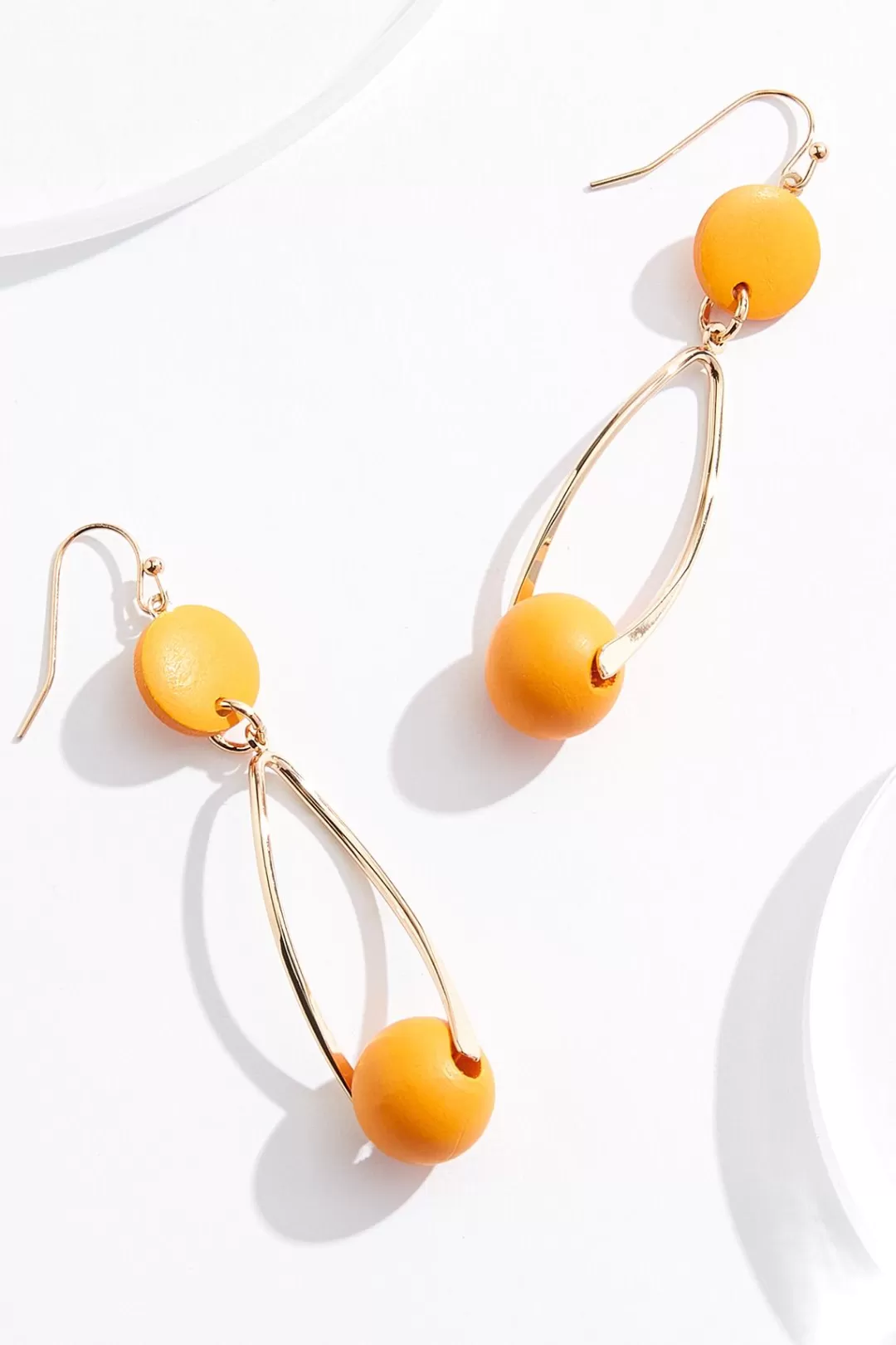 Cato Earrings | Wood Ball Wire Earrings