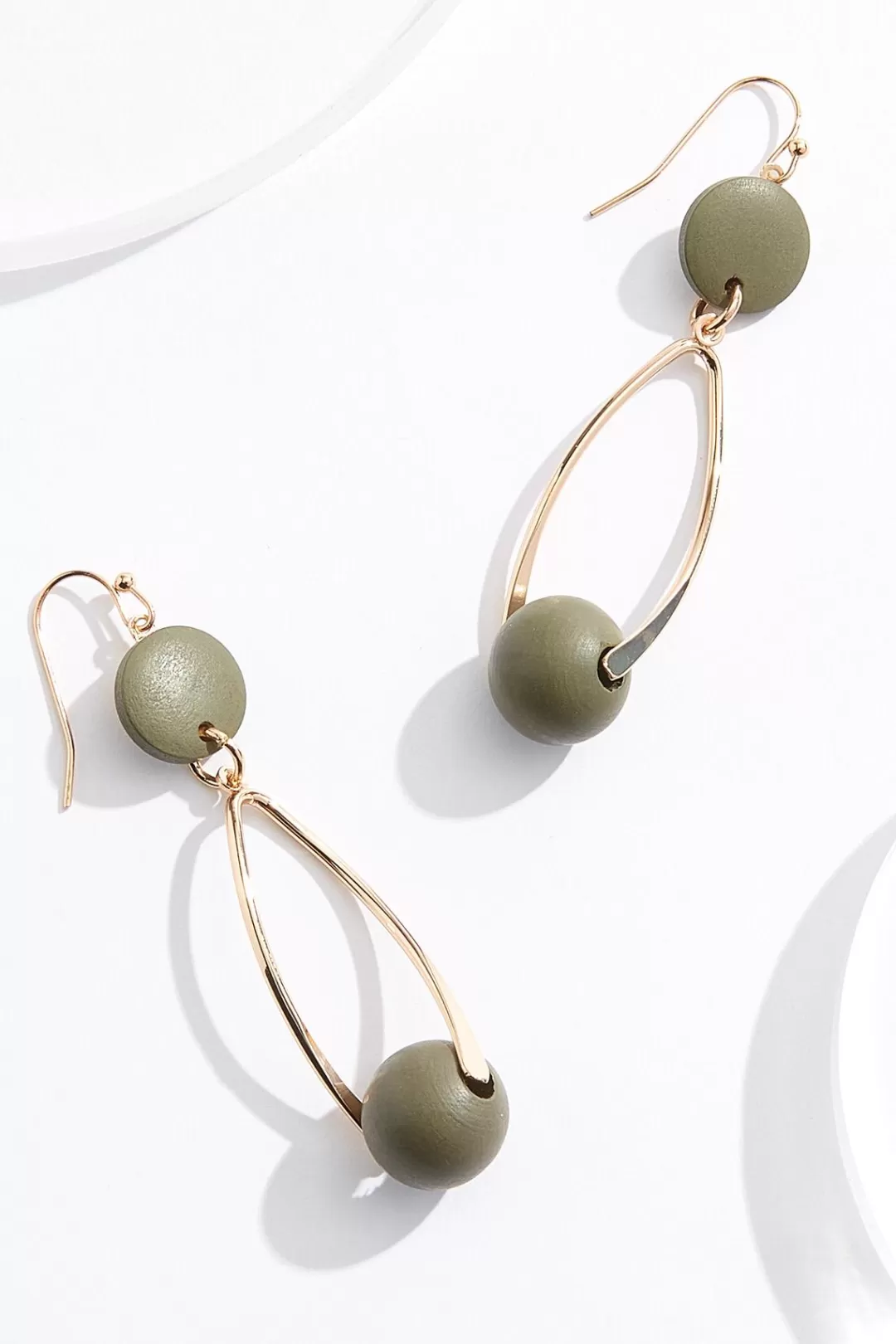 Cato Earrings | Wood Ball Wire Earrings