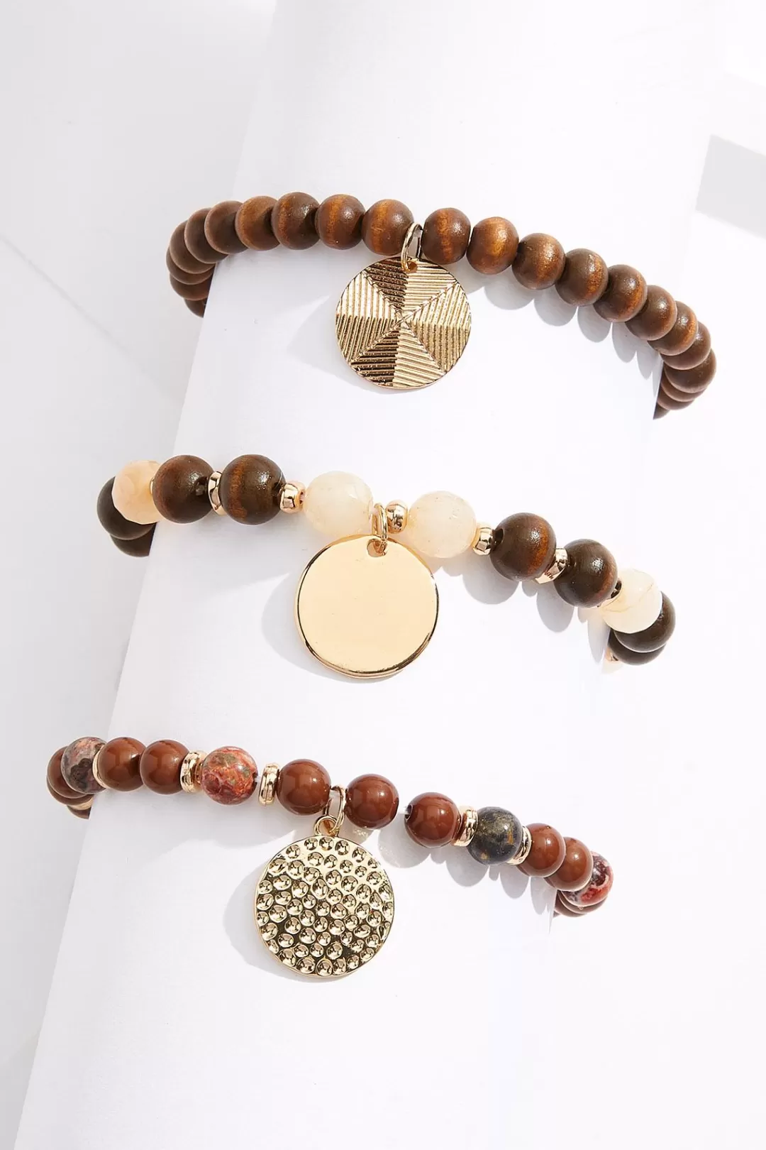 Cato Bracelets | Wood Bead Stretch Bracelet Set