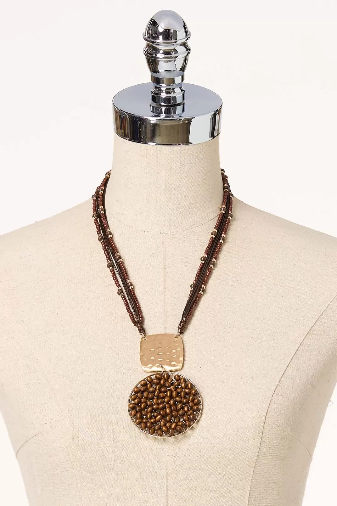 Cato Necklaces | Wood Cluster Pendant Necklace