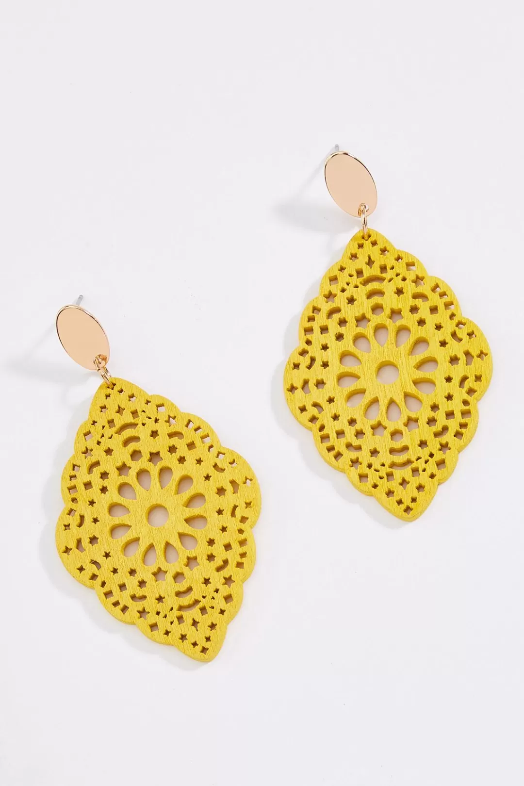 Cato Earrings | Wood Cut Out Earrings