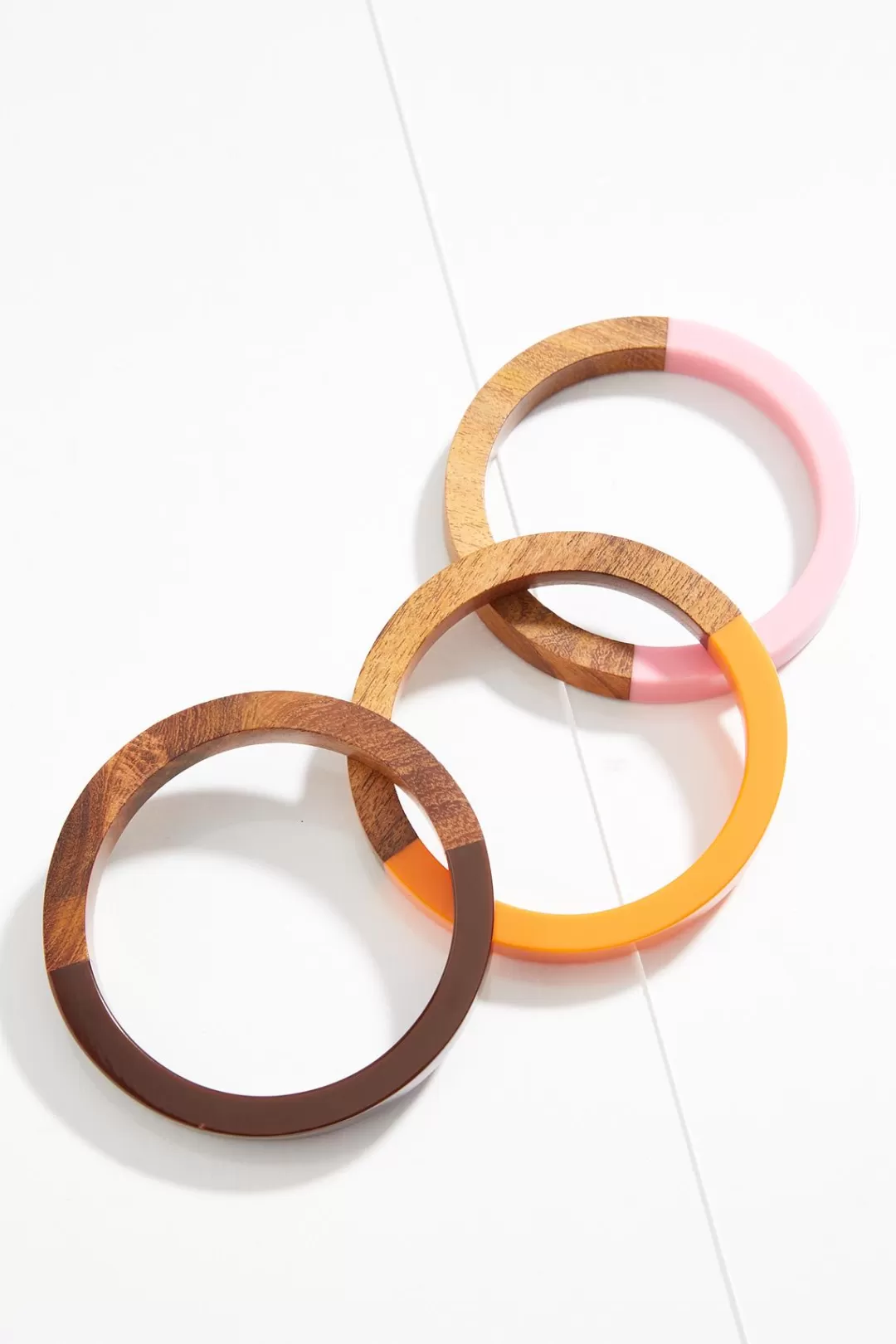 Cato Bracelets | Wood Lucite Bangle Bracelet Set