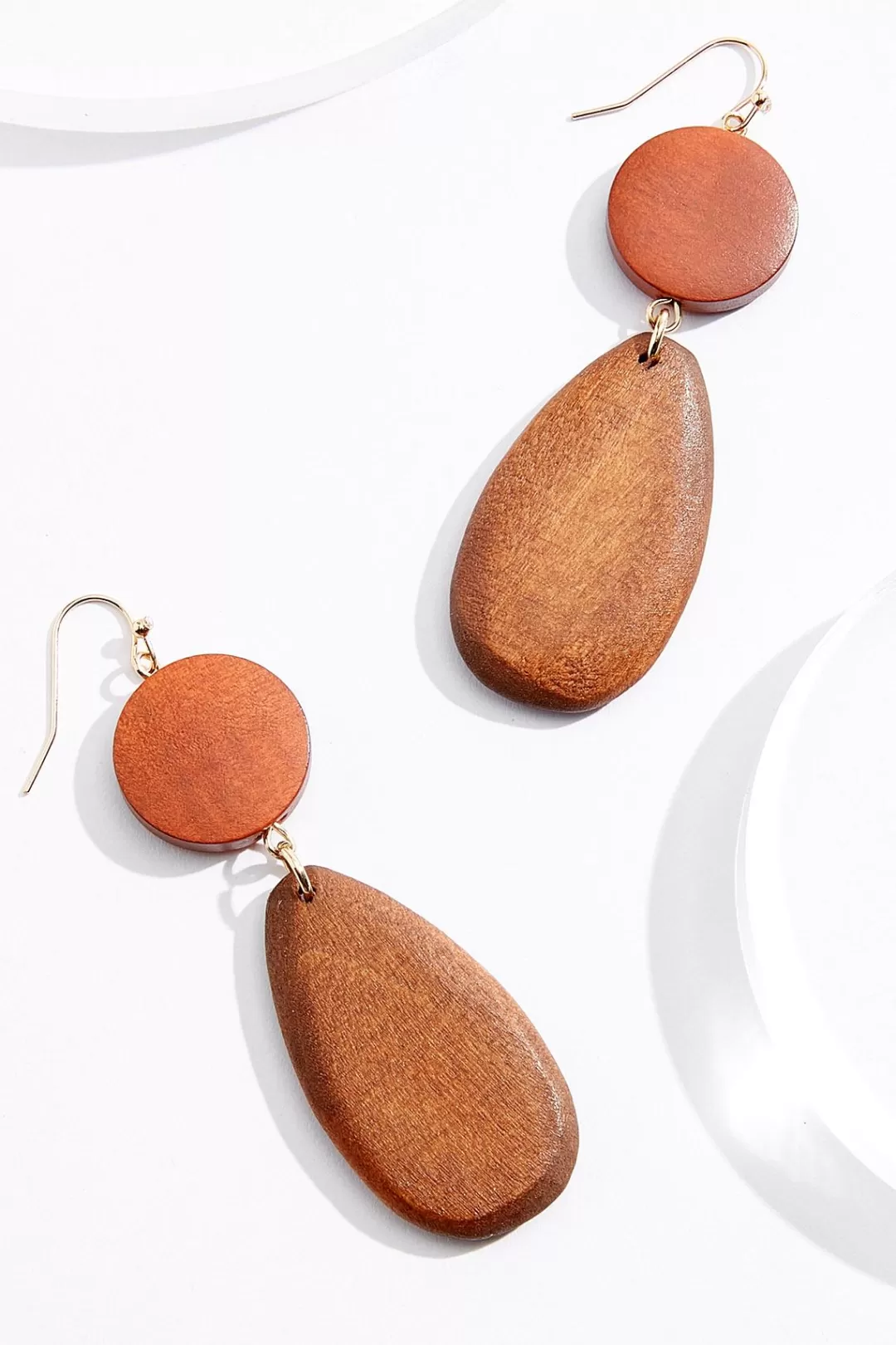 Cato Earrings | Wood Oval Circle Earrings