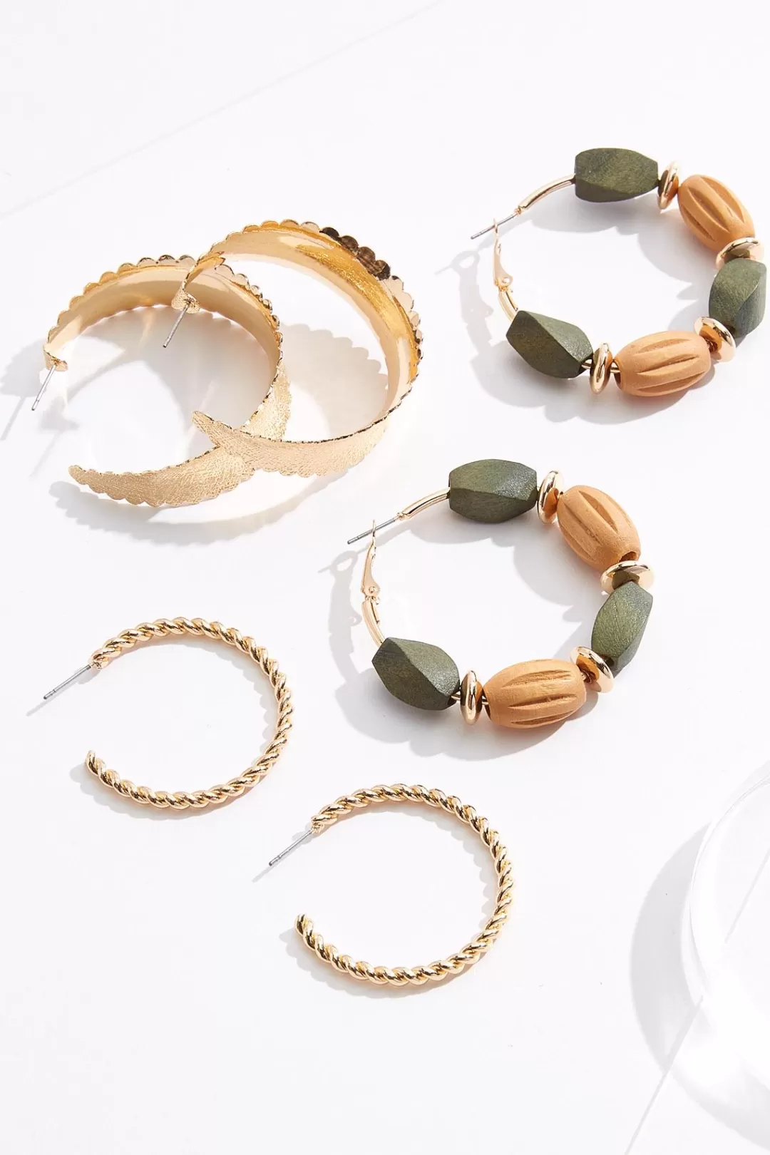 Cato Earrings | Wood Statement Multi Earring Set