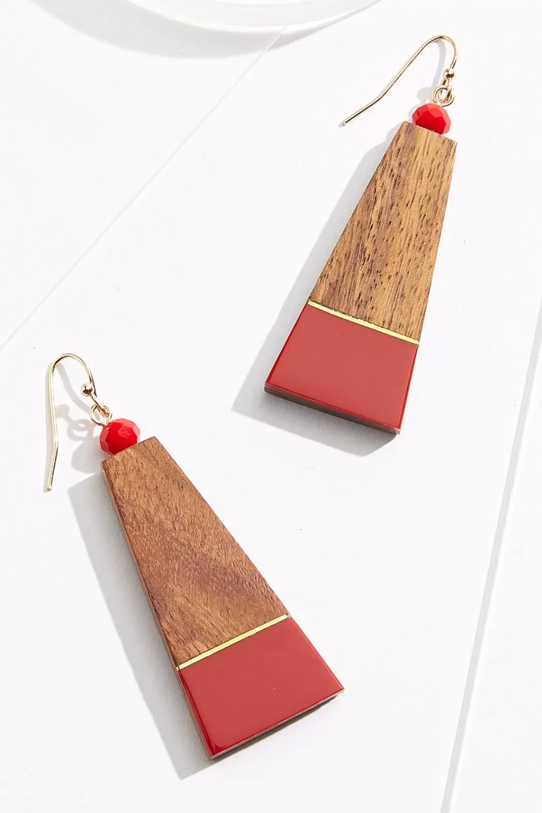 Cato Earrings | Wood Triangle Earrings