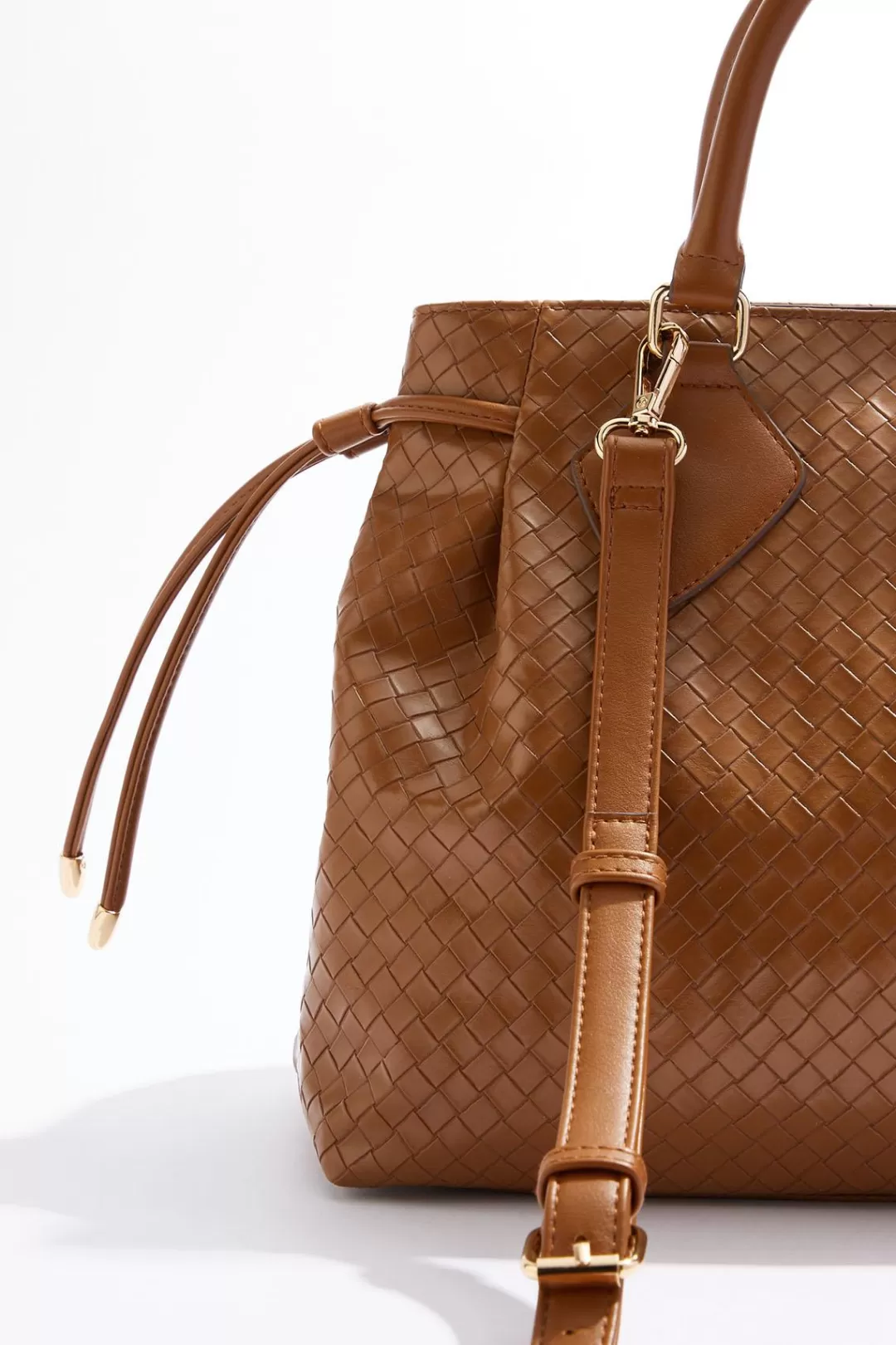 Cato Handbags | Woven Effect Cinched Satchel