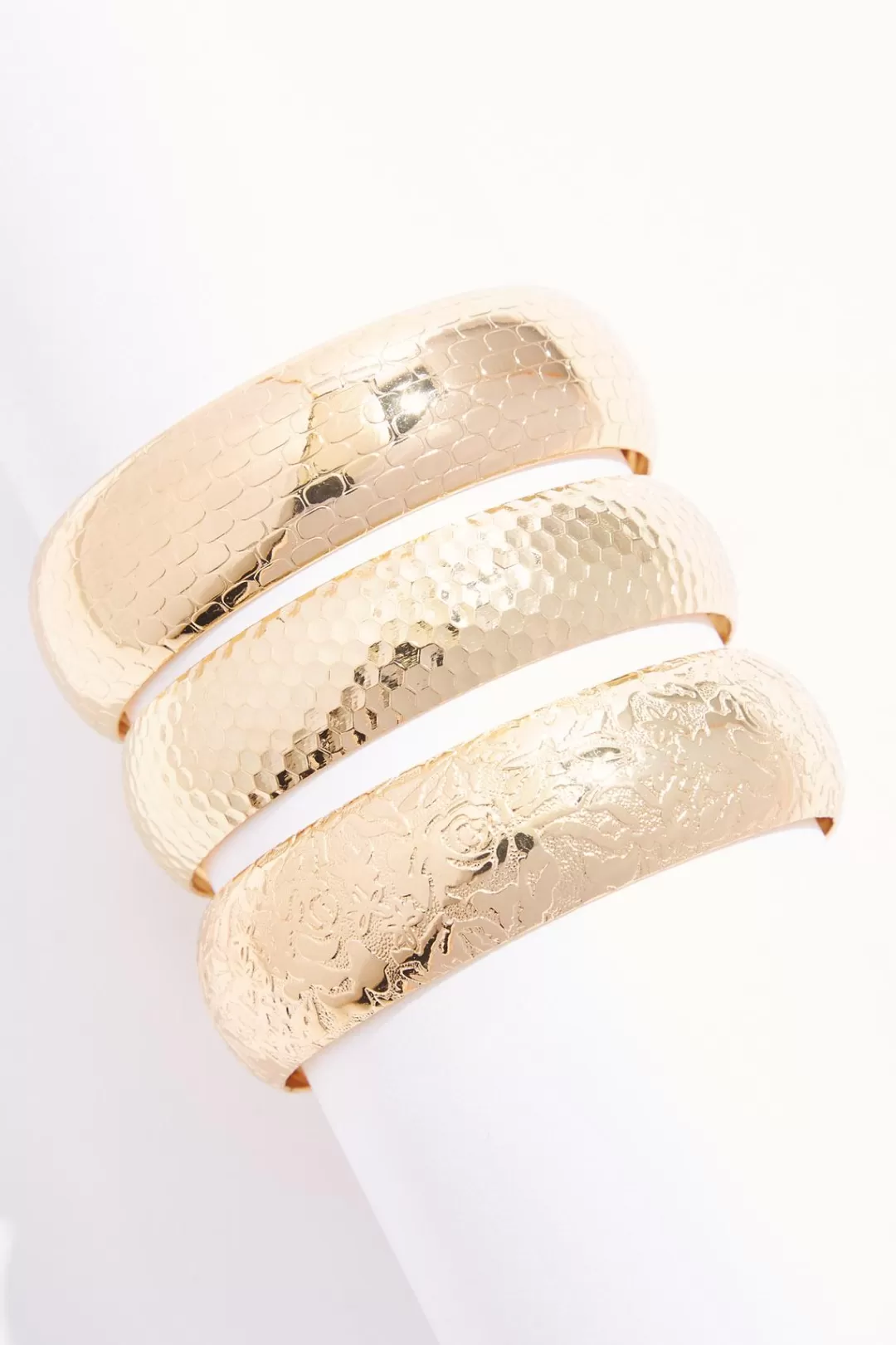 Cato Bracelets | Xl Textured Pattern Bangle Set