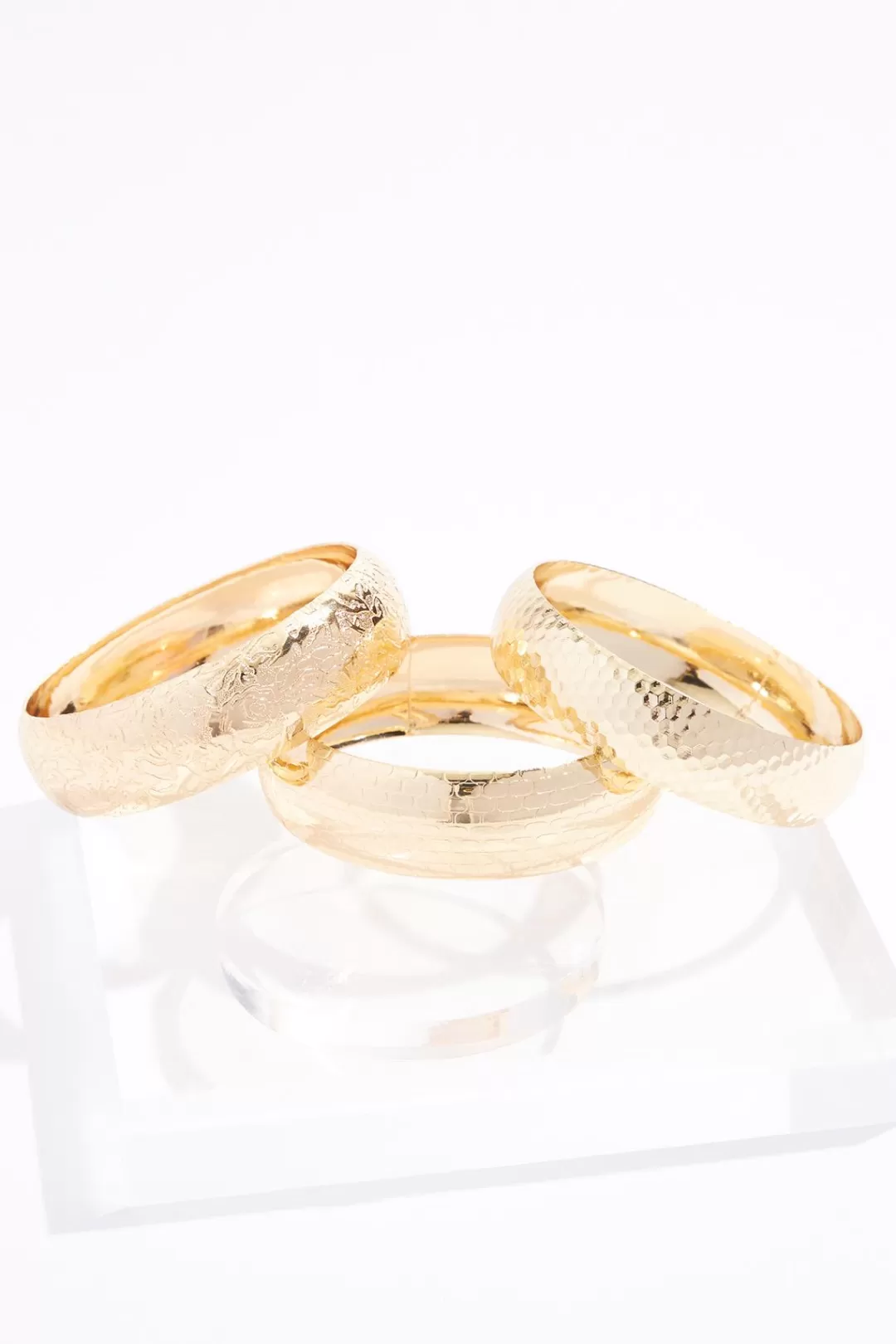 Cato Bracelets | Xl Textured Pattern Bangle Set