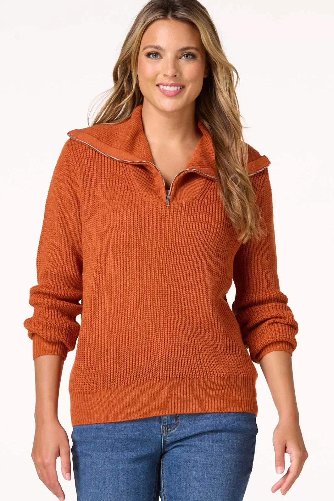 Cato Sweaters | Zip Neck Pullover Sweater